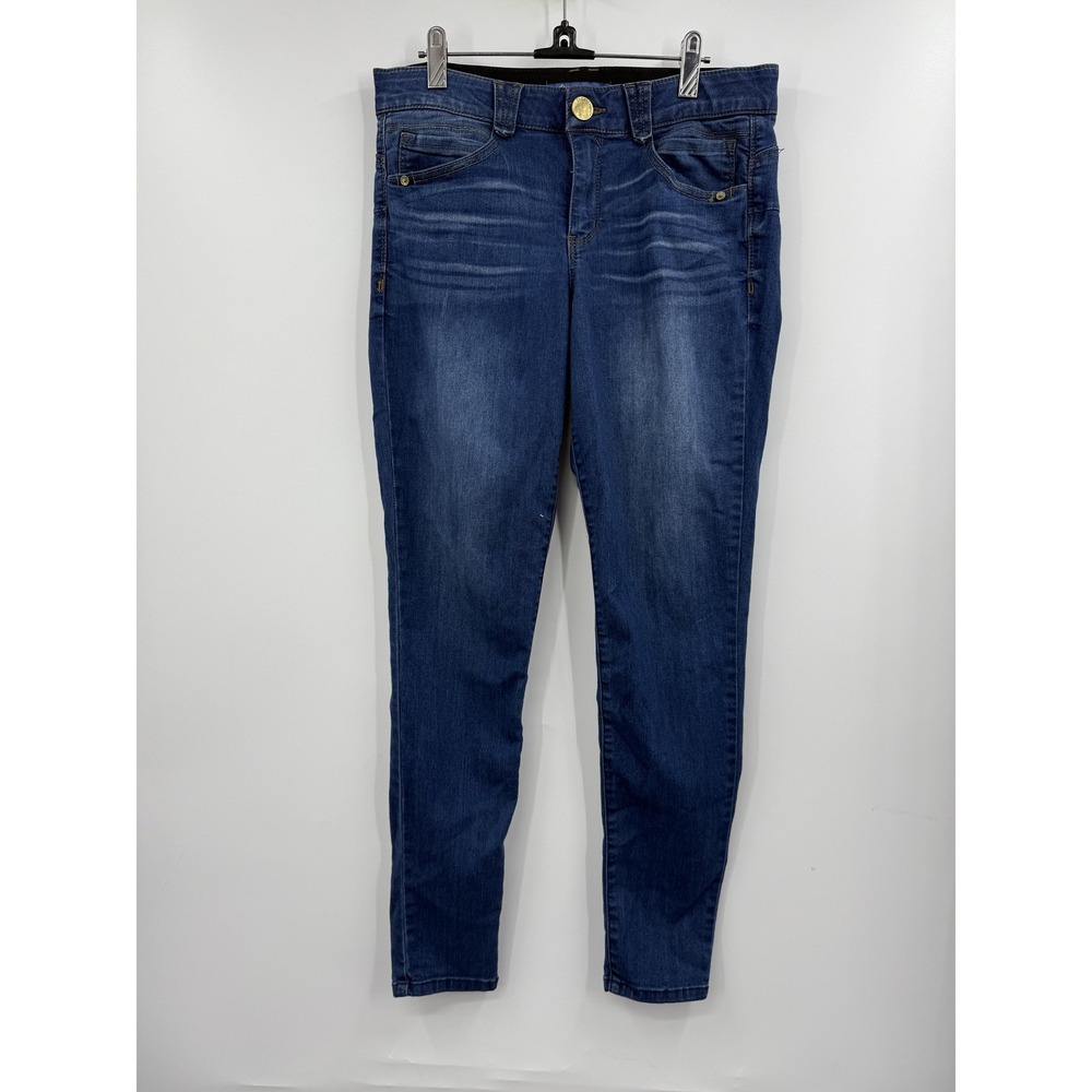 Democracy Women's Dark Wash‎ Denim Skinny Jeans With Gold Accents